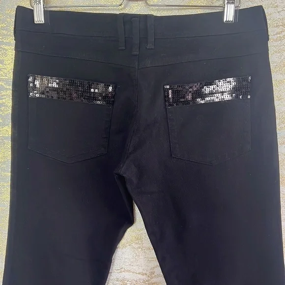 Clockhouse Black Mid Rise Straight Sequins Detailed Jeans Size EU 42 - Picture 9 of 16